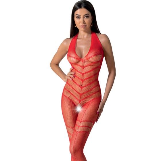 PASSION - BS100 BODYSTOCKING RED ONE SIZE PASSION WOMAN BODYSTOCKINGS - 1