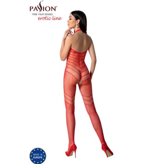 PASSION - BS100 BODYSTOCKING RED ONE SIZE PASSION WOMAN BODYSTOCKINGS - 4