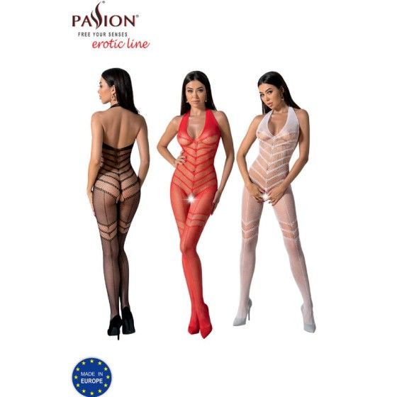 PASSION - BS100 BODYSTOCKING RED ONE SIZE PASSION WOMAN BODYSTOCKINGS - 6