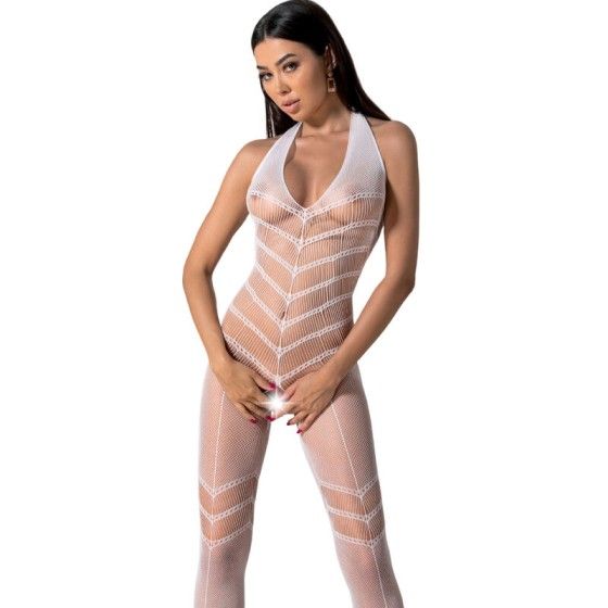 PASSION - BS100 WHITE BODYSTOCKING ONE SIZE PASSION WOMAN BODYSTOCKINGS - 1