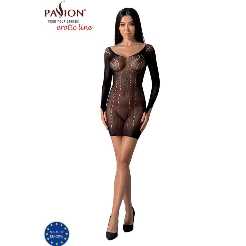 PASSION - BS101 BODYSTOCKING BLACK ONE SIZE PASSION WOMAN BODYSTOCKINGS - 3