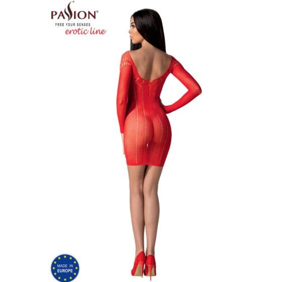 PASSION - BS101 RED BODYSTOCKING ONE SIZE PASSION WOMAN BODYSTOCKINGS - 4