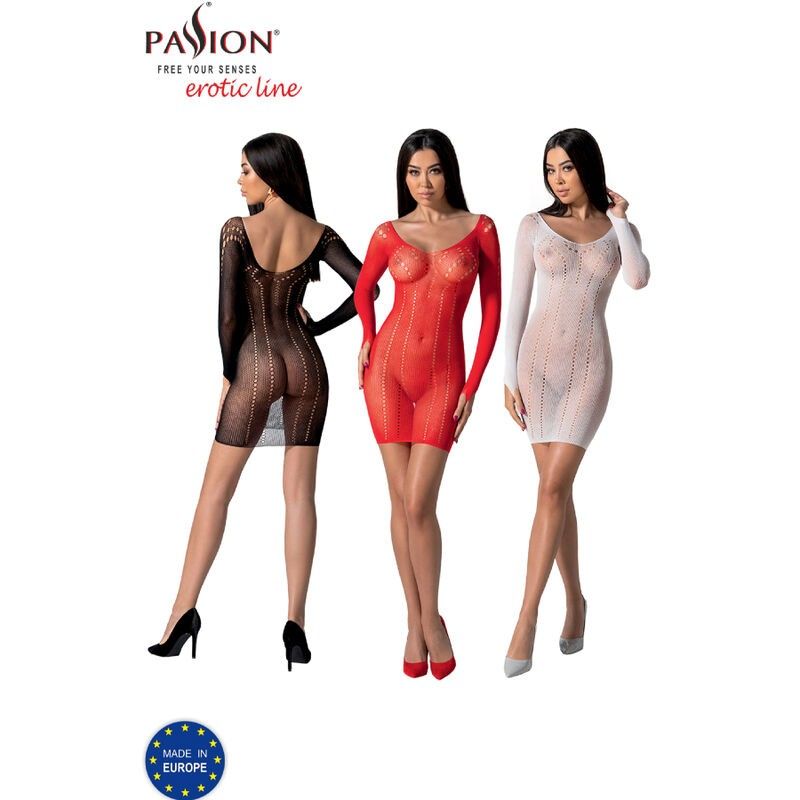 PASSION - BS101 RED BODYSTOCKING ONE SIZE PASSION WOMAN BODYSTOCKINGS - 6