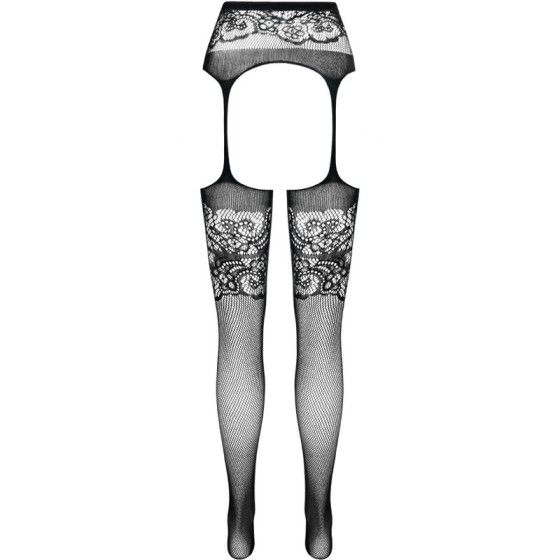 PASSION - S029 BLACK TIGHTS WITH GARTER ONE SIZE PASSION WOMAN GARTER & STOCK - 6