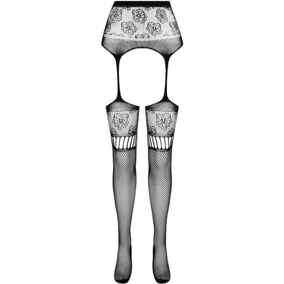 PASSION - S030 TIGHTS WITH BLACK GARTER ONE SIZE PASSION WOMAN GARTER & STOCK - 5
