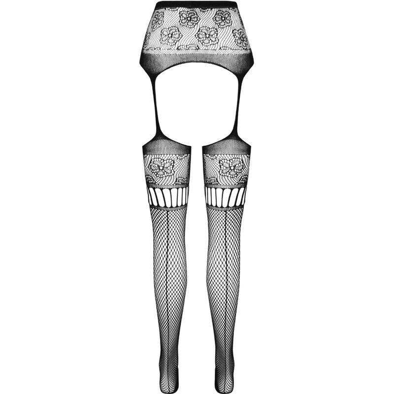 PASSION - S030 TIGHTS WITH BLACK GARTER ONE SIZE PASSION WOMAN GARTER & STOCK - 6