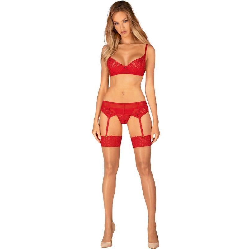 OBSESSIVE - INGRIDIA SET THREE PIECES RED XS/S OBSESSIVE SETS - 3