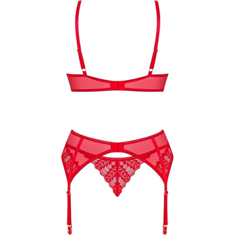 OBSESSIVE - INGRIDIA SET THREE PIECES RED XS/S OBSESSIVE SETS - 6
