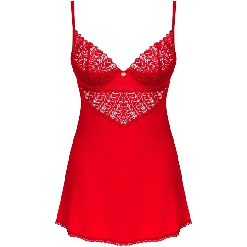 OBSESSIVE - INGRIDIA CHEMISE & THONG RED XS/S OBSESSIVE CHEMISE - 5