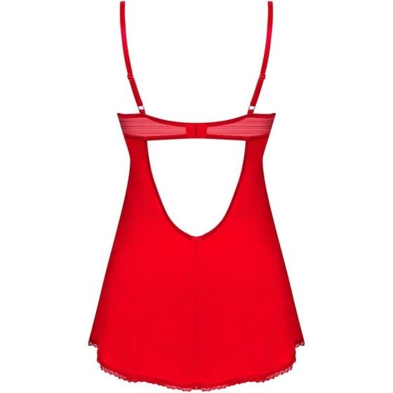 OBSESSIVE - INGRIDIA CHEMISE & THONG RED XS/S OBSESSIVE CHEMISE - 6