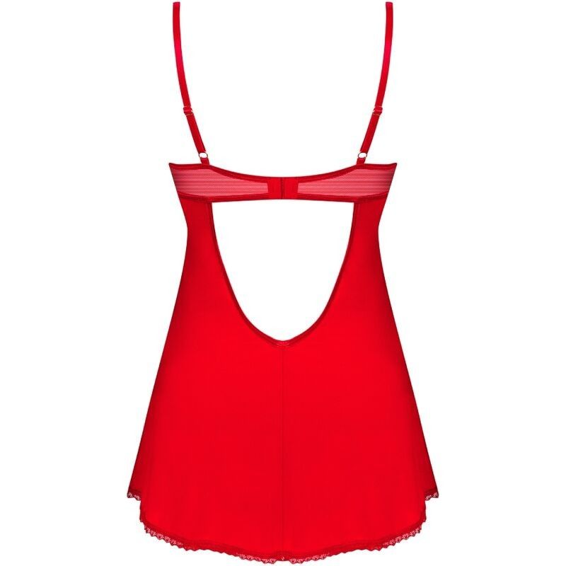 OBSESSIVE - INGRIDIA CHEMISE & THONG RED XS/S OBSESSIVE CHEMISE - 6