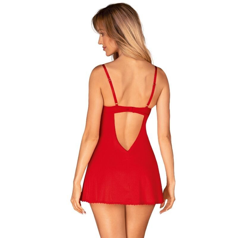 OBSESSIVE - INGRIDIA CHEMISE & THONG RED M/L OBSESSIVE CHEMISE - 2