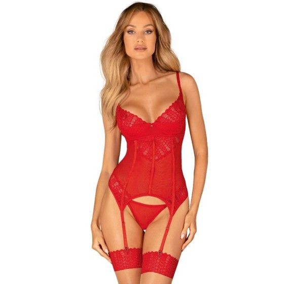 OBSESSIVE - INGRIDIA CORSET & THONG RED XS/S OBSESSIVE CORSETS - 1
