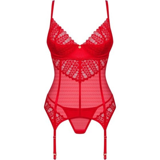 OBSESSIVE - INGRIDIA CORSET & THONG RED M/L OBSESSIVE CORSETS - 5