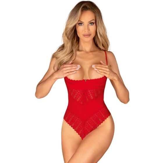 OBSESSIVE - INGRIDIA CROTCHLESS RED XS/S OBSESSIVE TEDDIES - 1