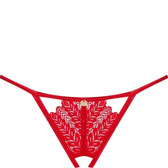 OBSESSIVE - INGRIDIA THONG CROTCHLESS RED XS/S OBSESSIVE PANTIES & THONG - 7