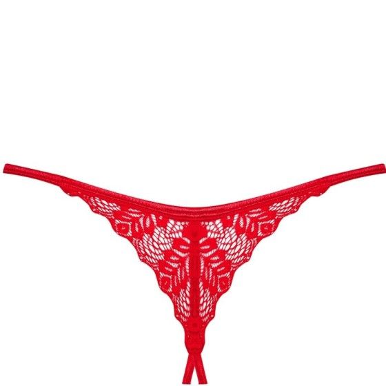 OBSESSIVE - INGRIDIA THONG CROTCHLESS RED XS/S OBSESSIVE PANTIES & THONG - 8