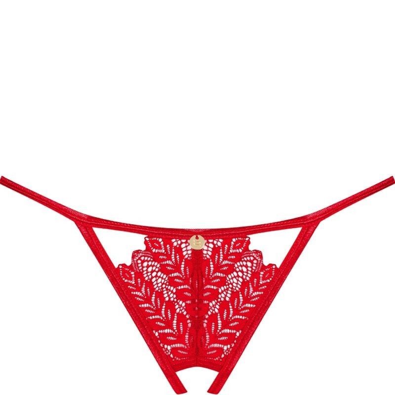 OBSESSIVE - INGRIDIA THONG CROTCHLESS RED M/L OBSESSIVE PANTIES & THONG - 7