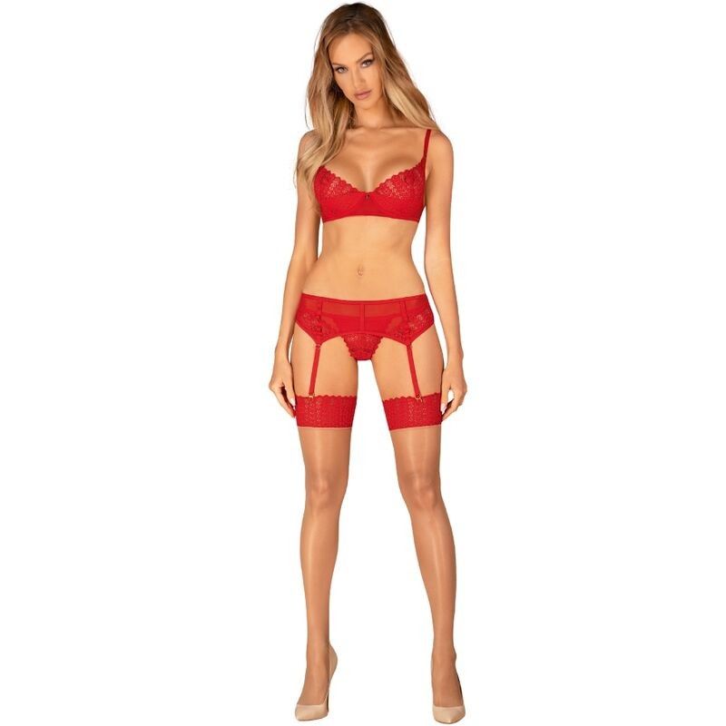 OBSESSIVE - INGRIDIA STOCKINGS RED M/L OBSESSIVE GARTER & STOCKINGS - 3