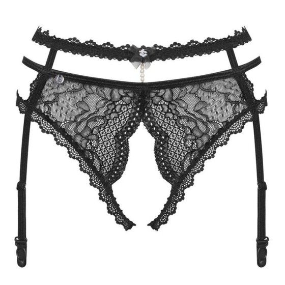 OBSESSIVE - PEARLOVE GARTER BELT BLACK XS/S OBSESSIVE GARTER & STOCKINGS - 5