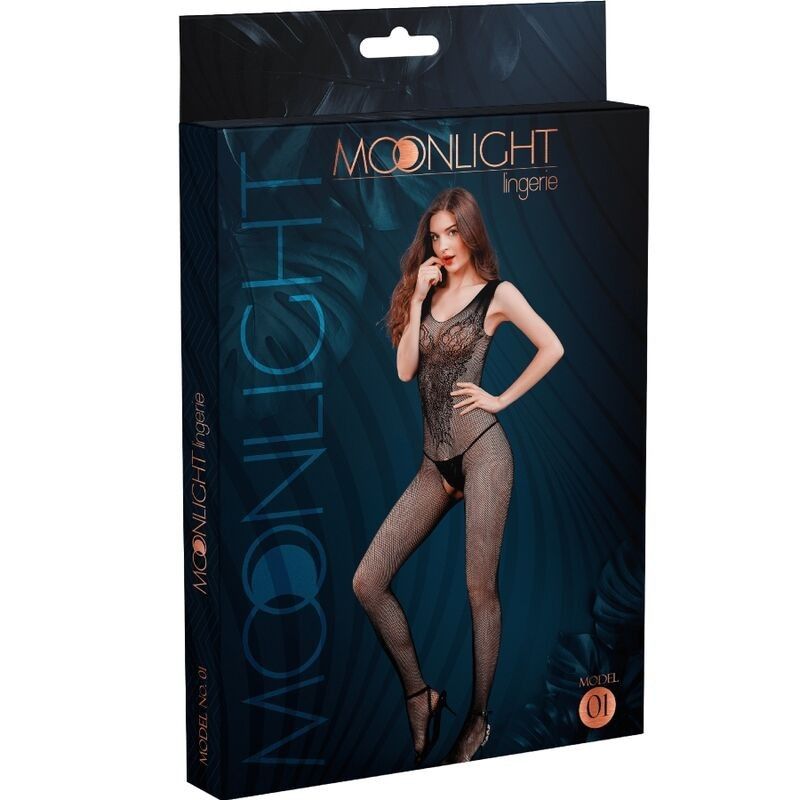 MOONLIGHT - MODEL 1 BODYSTOCKING BLACK ONE SIZE MOONLIGHT - 1