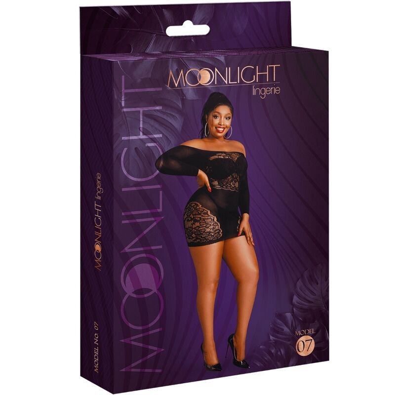 MOONLIGHT - MODEL 7 LONG SLEEVE DRESS BLACK PLUS SIZE MOONLIGHT - 3