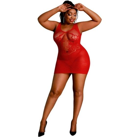 MOONLIGHT - MODEL 8 DRESS RED PLUS SIZE