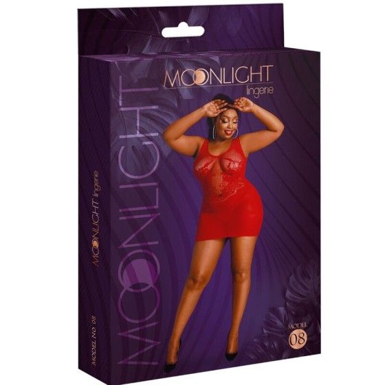 MOONLIGHT - MODEL 8 DRESS RED PLUS SIZE MOONLIGHT - 3