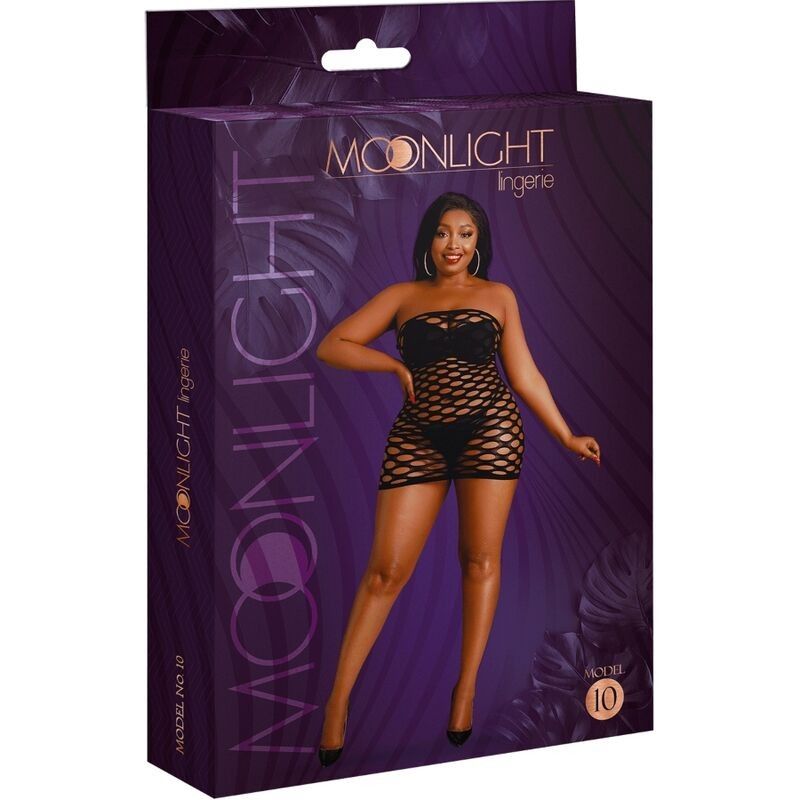 MOONLIGHT - MODEL 10 MESH DRESS BLACK PLUS SIZE MOONLIGHT - 3