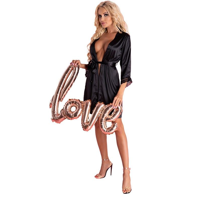 LIVCO CORSETTI FASHION - ARILADYEN LC 90568 DRESSING GOWN + PANTY BLACK LIVCO CORSETTI SETS - 1