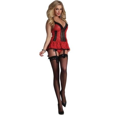 LIVCO CORSETTI FASHION - RED ROSE LC 90130 CORSET + PANTY RED