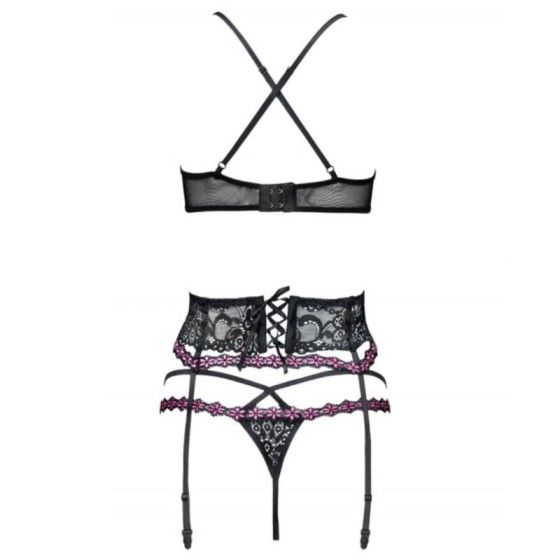 LIVCO CORSETTI FASHION - SNEHANA LC 90443 BRA + GARTER BELT + PANTY BLACK L/XL LIVCO CORSETTI SETS - 4