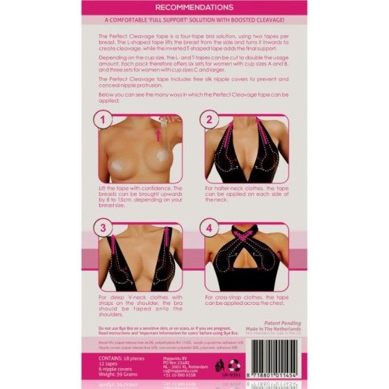 BYE-BRA - ENHANCEMENT TAPE + FREE NIPPLE COVERS CUP A-F BYE BRA - TAPES - 2
