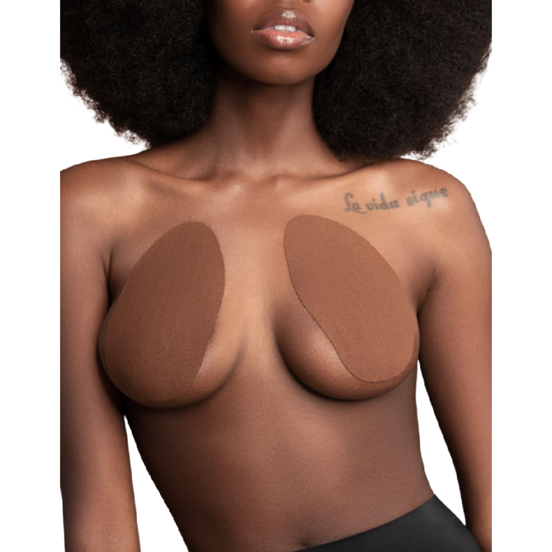 BYE-BRA - BREASTS ENHANCER + 3 PAIRS OF SATIN BROWN CUP A/C BYE BRA - PULL UPS - 1