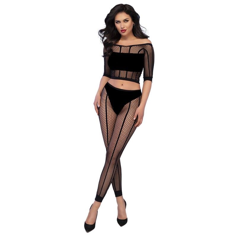 CHILIROSE - CR 4647 TOP & LEGGINS BLACK S/M CHILIROSE SETS - 1