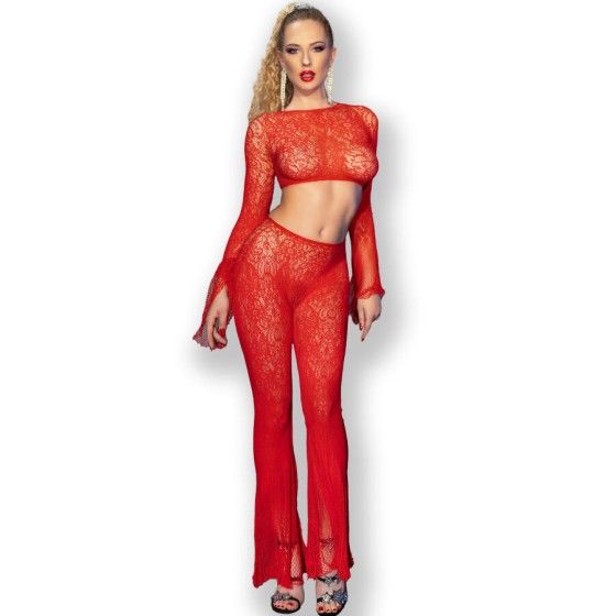 CHILIROSE - CR 4648 TOP & PANT RED S/L CHILIROSE SETS - 1