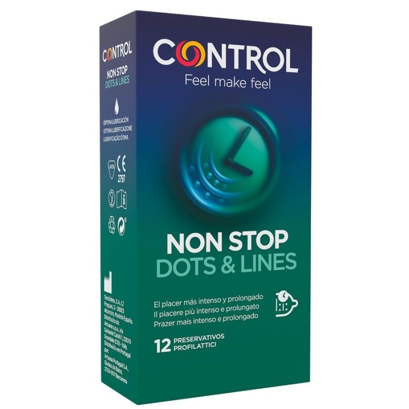 CONTROL - NONSTOP DOTS AND LINES CONDOMS 12 UNITS CONTROL CONDOMS - 1