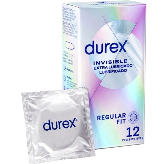 DUREX - INVISIBLE EXTRA LUBRICATED 12 UNITS DUREX CONDOMS - 1