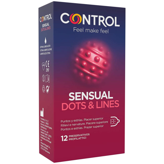 CONTROL - SENSUAL DOTS & LINES POINTS AND STRETCH MARKS 12 UNITS CONTROL CONDOMS - 1