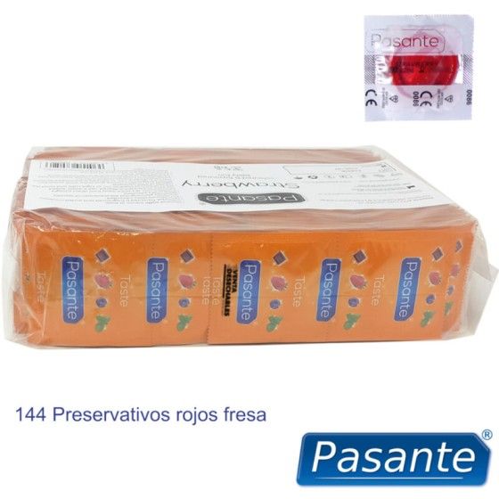 PASANTE - CONDOMS FLAVOR STRAWBERRY BAG 144 UNITS PASANTE - 3