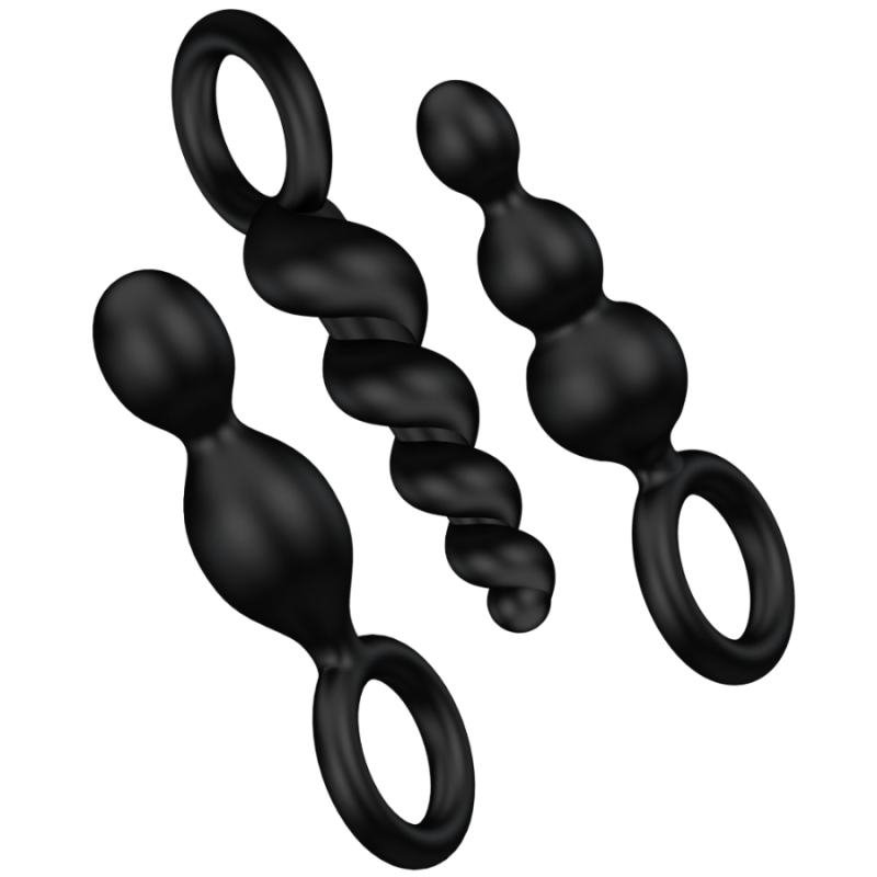 SATISFYER - ANAL PLUGS SET 3 PCS BLACK SATISFYER BEADS - 1