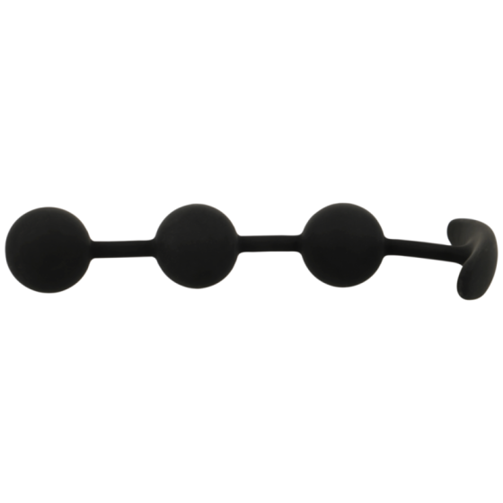 BLACK&SILVER - HARRY ANAL ROSARY 3 SILICONE SPHERES 14 CM BLACK&SILVER - 3