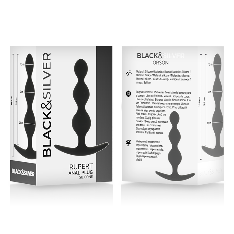 BLACK&SILVER - RUPERT ANAL BALL CHAIN 10 CM BLACK&SILVER - 5