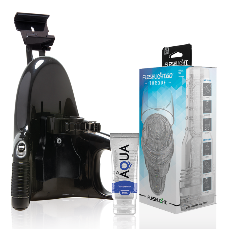 FLESHLIGHT - GO MASTURBADOR TORQUE ICE + UNIVERSAL LAUNCH + AQUA QUALITY LUBRICANT 50 ML FLESHLIGHT ORIGIN - 1