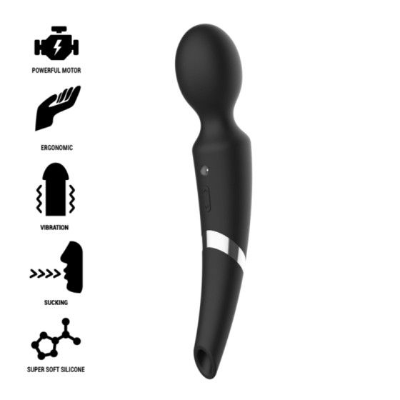 BLACK&SILVER - BECK RECHARGEABLE SILICONE MASSAGER AND SUCTION BLACK BLACK&SILVER - 1