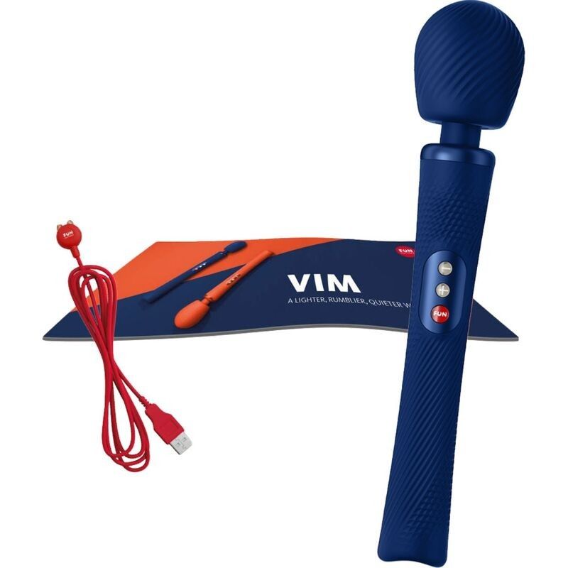 FUN FACTORY - VIM SILICONE RECHARGEABLE VIBRATING WEIGHTED RUMBLE WAND MIDNIGHT BLUE FUN FACTORY - 5