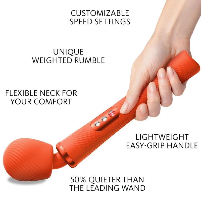 FUN FACTORY - VIM SILICONE RECHARGEABLE VIBRATING WEIGHTED RUMBLE WAND SUNRISE ORANGE FUN FACTORY - 2