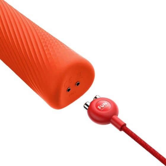 FUN FACTORY - VIM SILICONE RECHARGEABLE VIBRATING WEIGHTED RUMBLE WAND SUNRISE ORANGE FUN FACTORY - 4