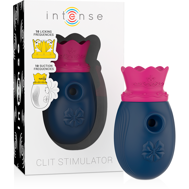 INTENSE - CLIT STIMULATOR 10 LICKING AND SUCTION FREQUENCIES - BLUE INTENSE COUPLES TOYS - 2