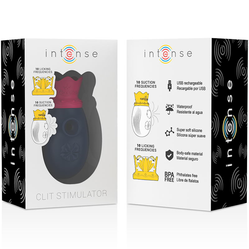 INTENSE - CLIT STIMULATOR 10 LICKING AND SUCTION FREQUENCIES - BLUE INTENSE COUPLES TOYS - 8